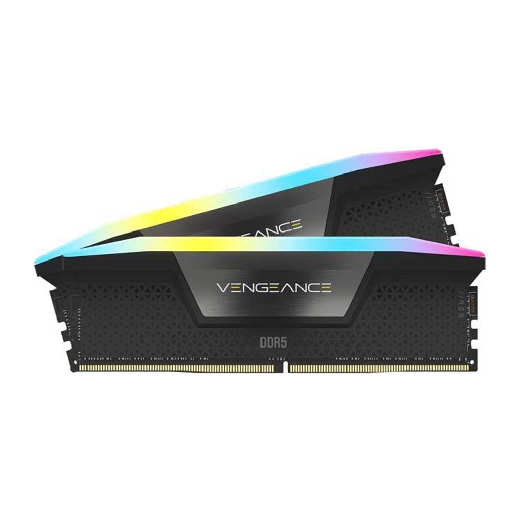 رم دو کاناله کرسیر مدل VENGEANCE RGB Black DDR5 32GB 5600MHz CL40